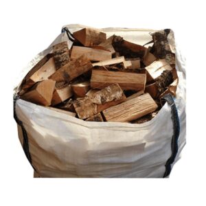 Sac en vrac de bûches de bouleau séchées au four